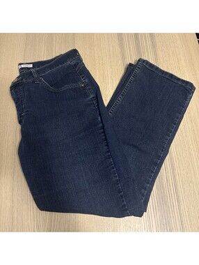 Riders By Lee Women’s Size 12P Classic Fit Straight Leg Dark Wash Blue Jeans
